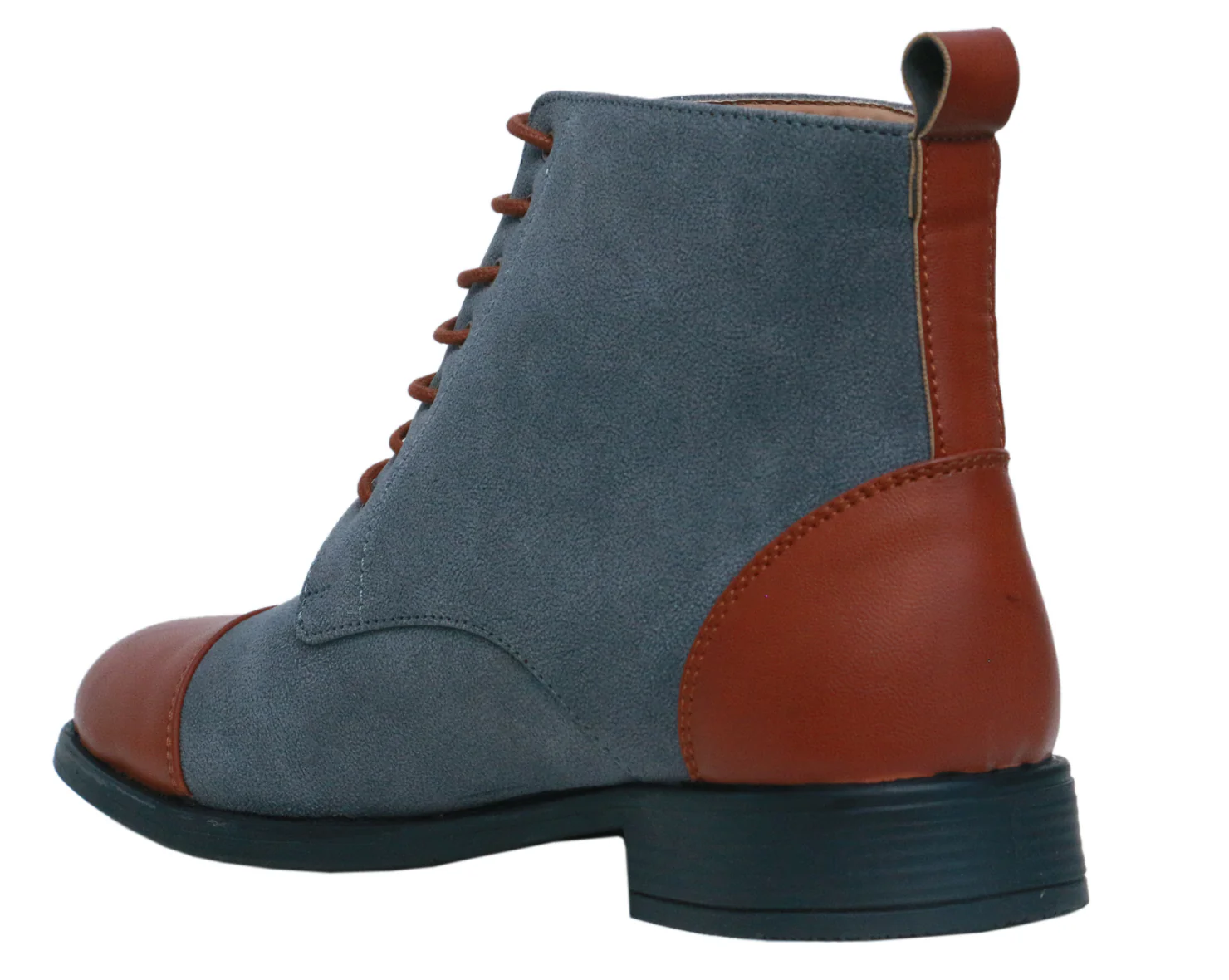 Grey High Ankle Military Boots - Image 3
