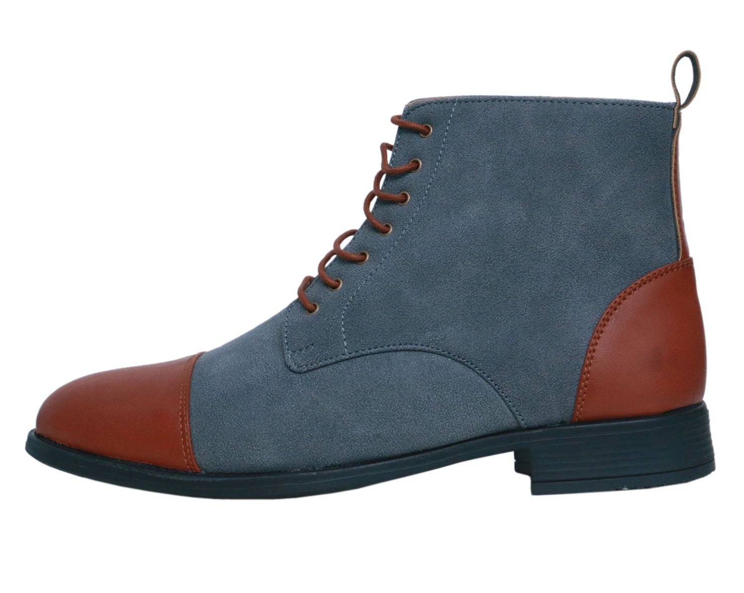 Grey High Ankle Military Boots - Image 5