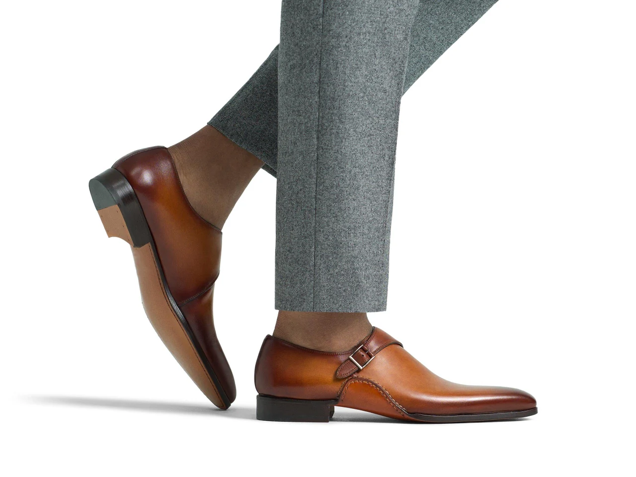 Karwa Brown Single Strap Monk Shoes - Image 4