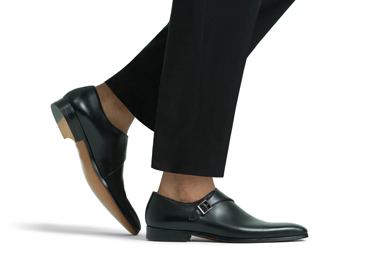 Kello Black Single Strap Monk Shoes - Image 3
