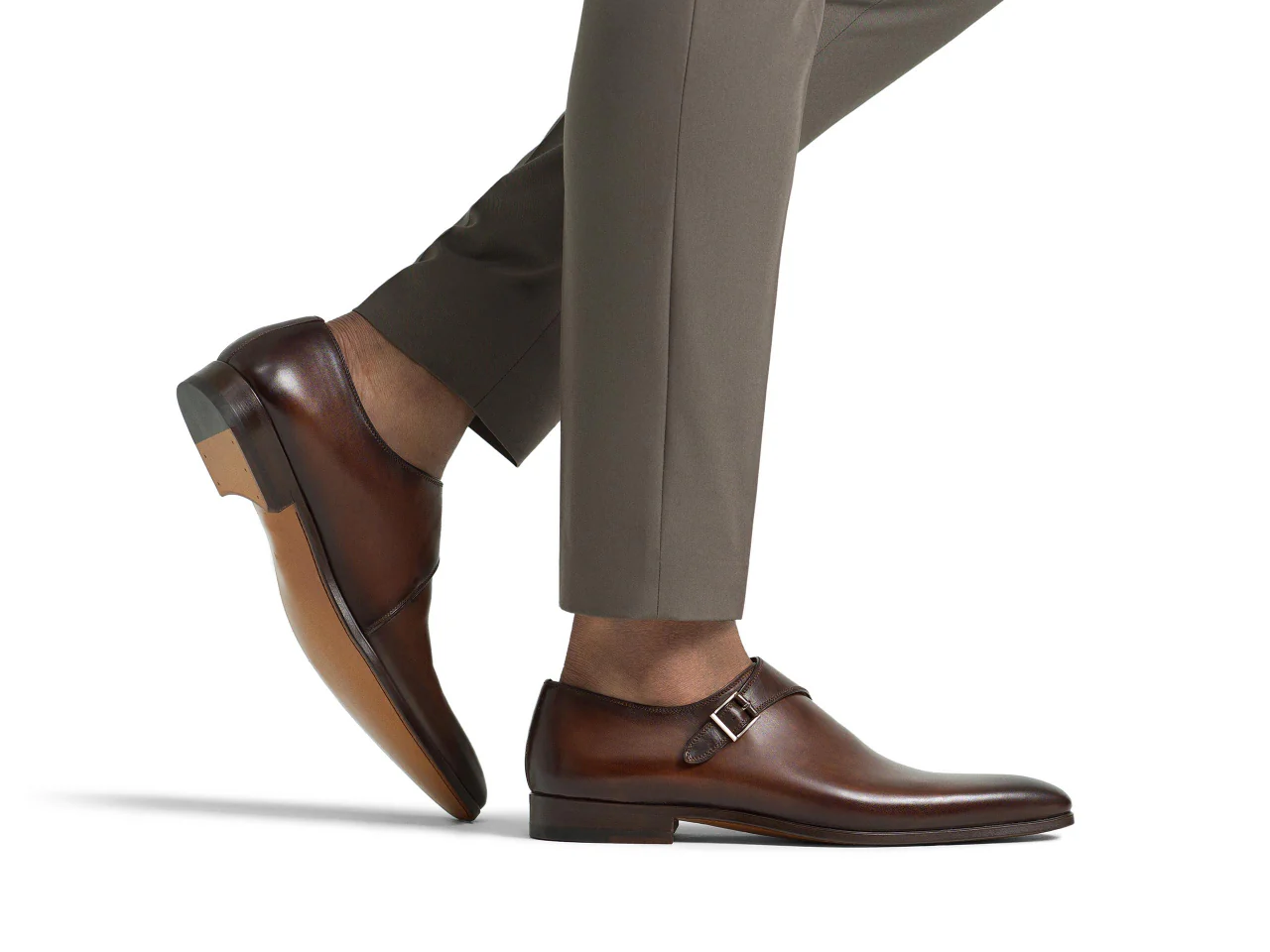 Kello Brown Single Strap Monk Shoes - Image 4