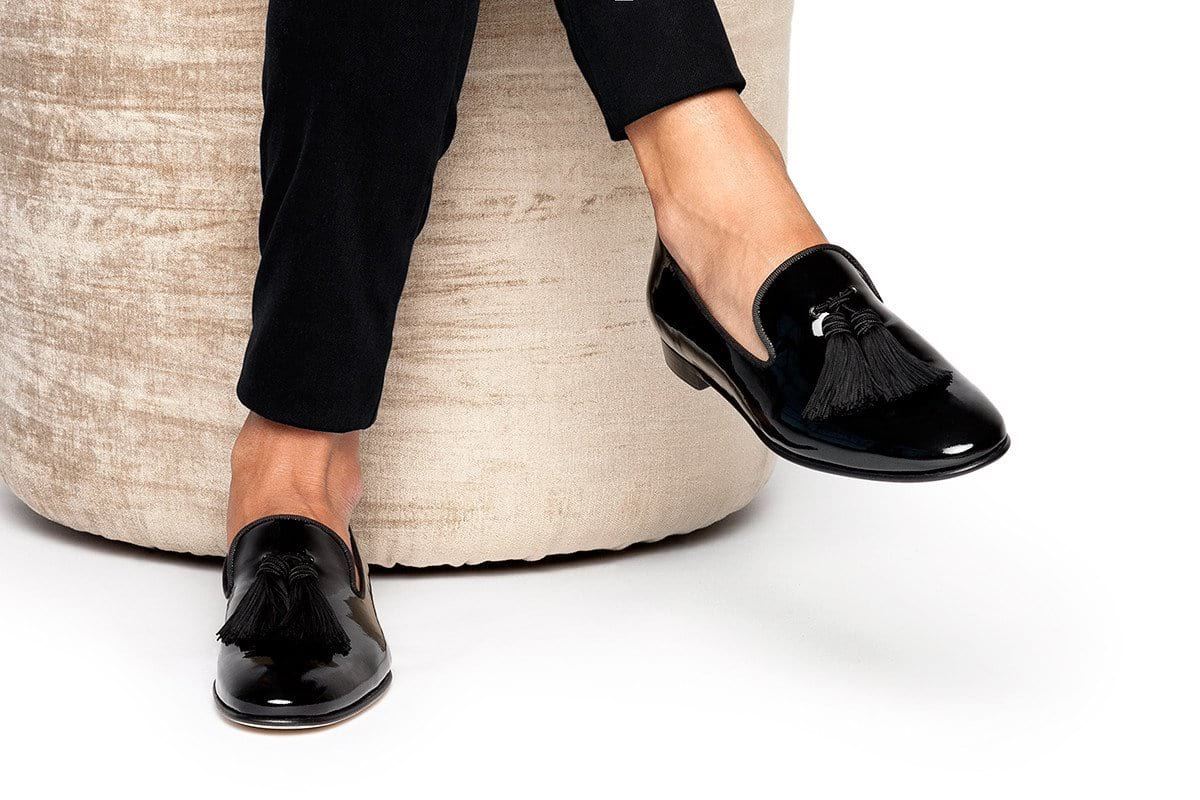 Lewes Black Patent Casual Shoes - Image 3