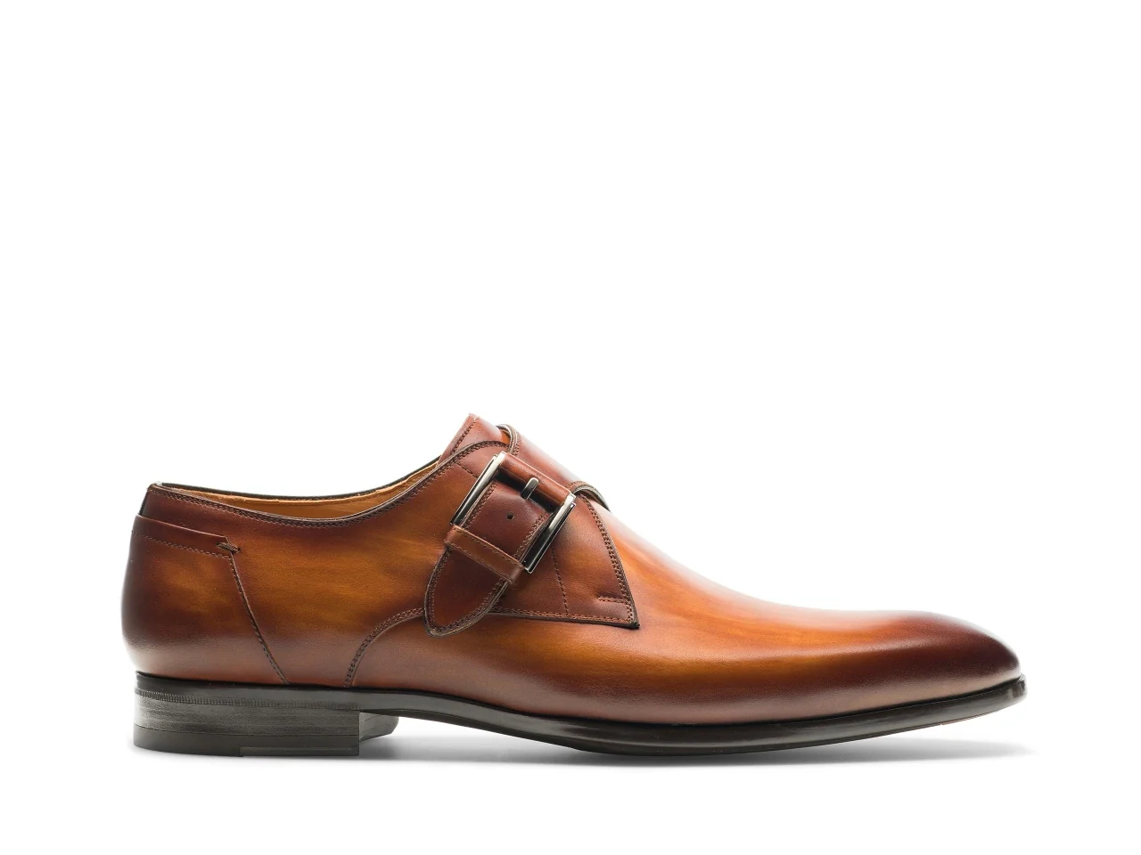 Luxoro Brown Single Strap Monk Shoes - Image 2