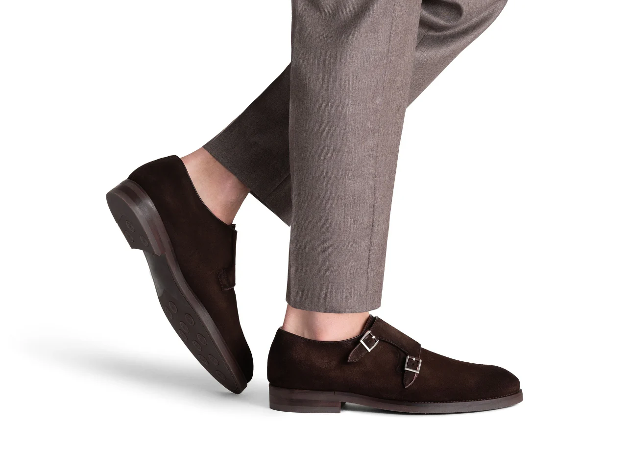 Quole Brown Suede Monk Shoes - Image 4