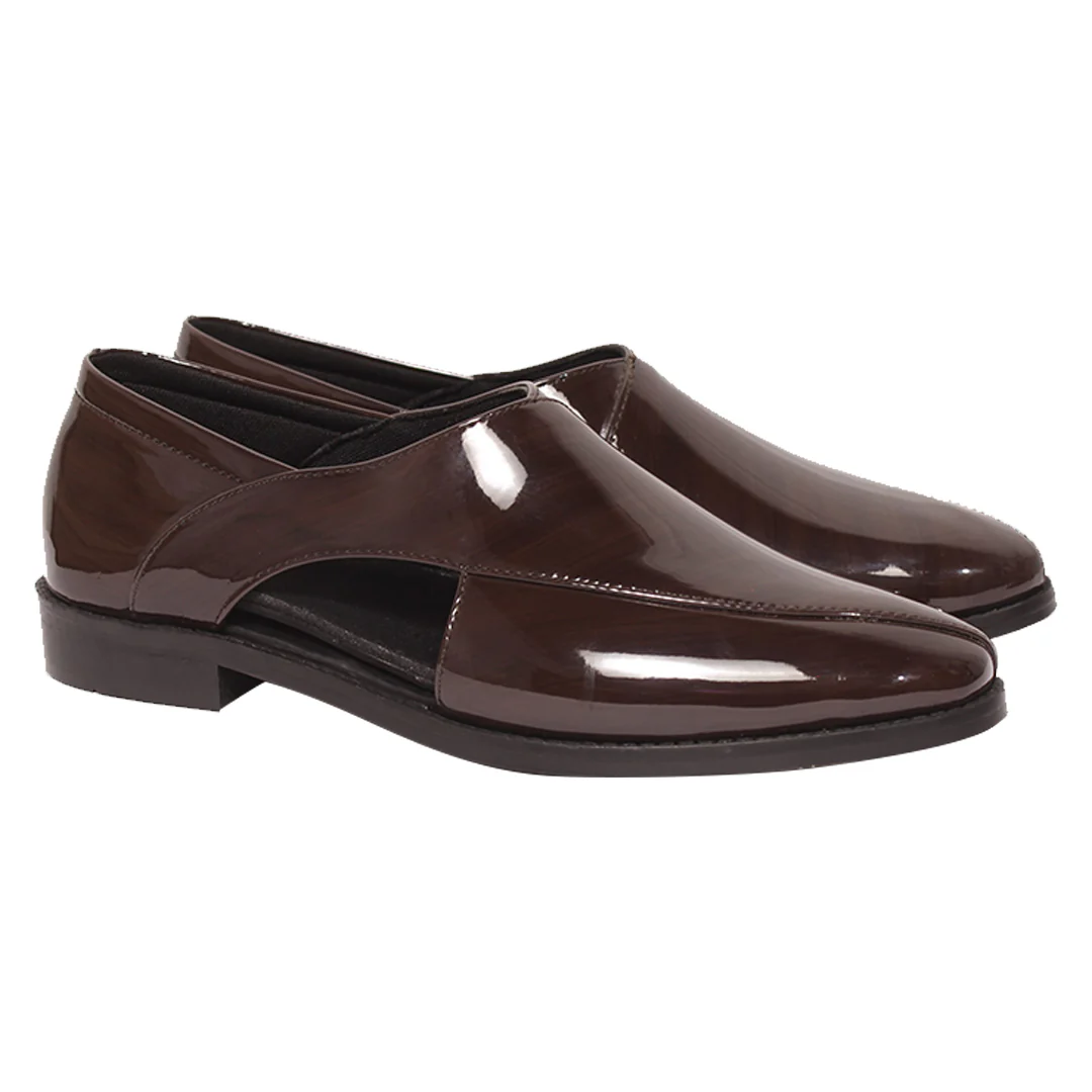 The Dapper(Brown Patent Sandals) - Image 4